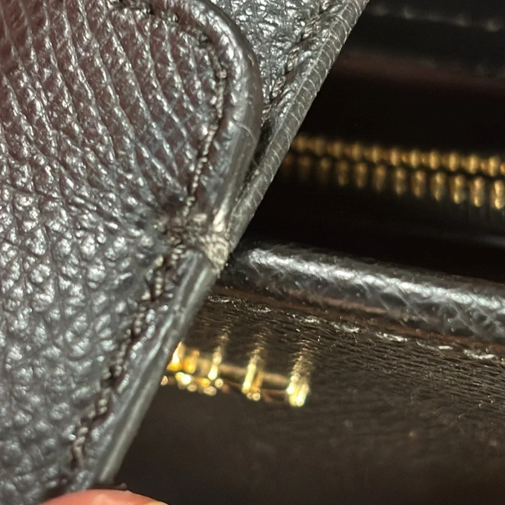 Coach Black Pebbled Leather Satchel with Gold Hardware